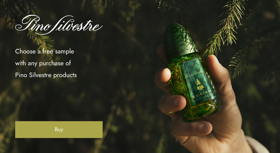 Buy Pino Silvestre products and choose a free perfume sample