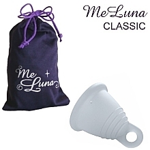 Menstrual Cup with Ring, M-size, transparent - MeLuna Classic Shorty Menstrual Cup Ring — photo N1