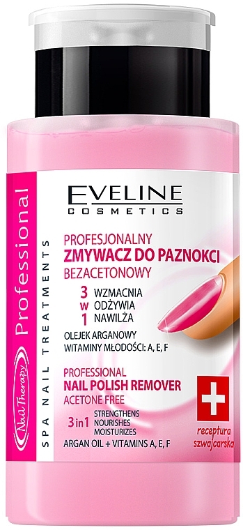 Acetone-Free Nail Polish Remover - Eveline Cosmetics Nail Therapy 3in1 Nail Polish Remover — photo N1