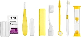 Orthodontic Set in Cosmetic Bag, yellow - Feelo Ortho Kit — photo N2