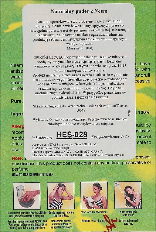 Anti-Dandruff Powder Hair Mask - Hesh Neem Leaves Powder — photo N3