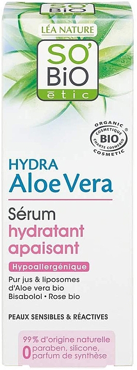 Moisturising Face Serum - So'Bio Etic Hydra Aloe Vera Hypoallergenic Moisturising Serum — photo N2