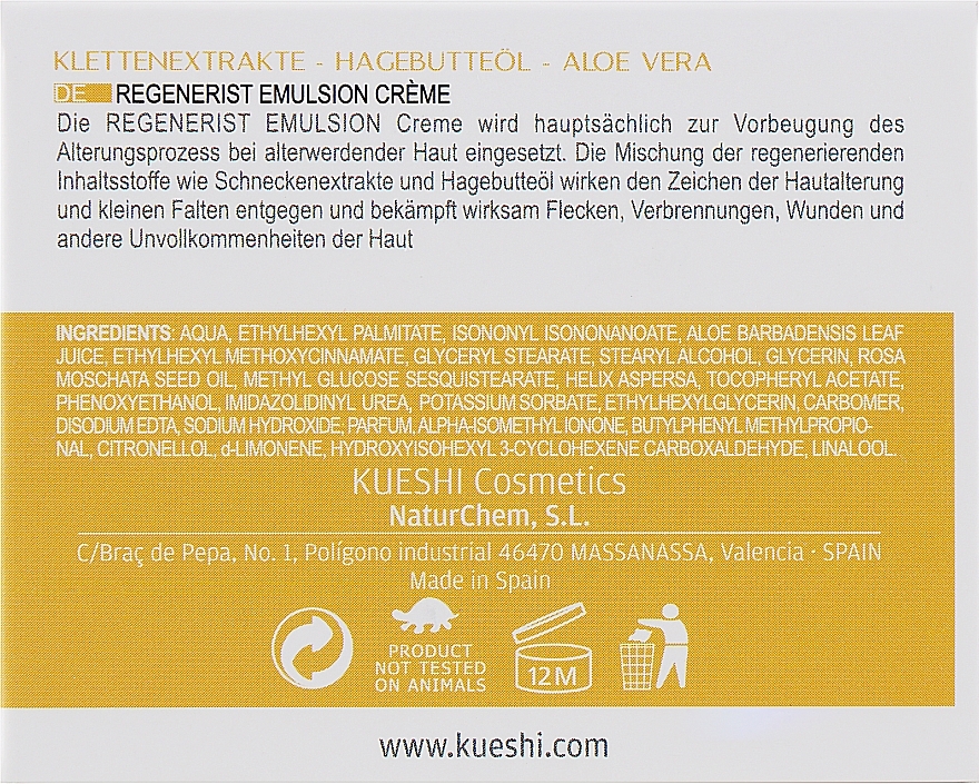 Repairing Face Emulsion - Kueshi Regenerist Emulsion Crema Regenr De Caracol — photo N3