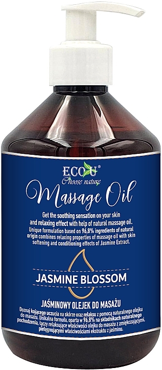 Massage Oil with Jasmine Extract - Eco U Jasmine Blossom Massage Oil — photo N3