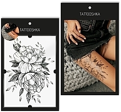 Fragrances, Perfumes, Cosmetics Temporary Tattoo "Large Peony" - Tattooshka