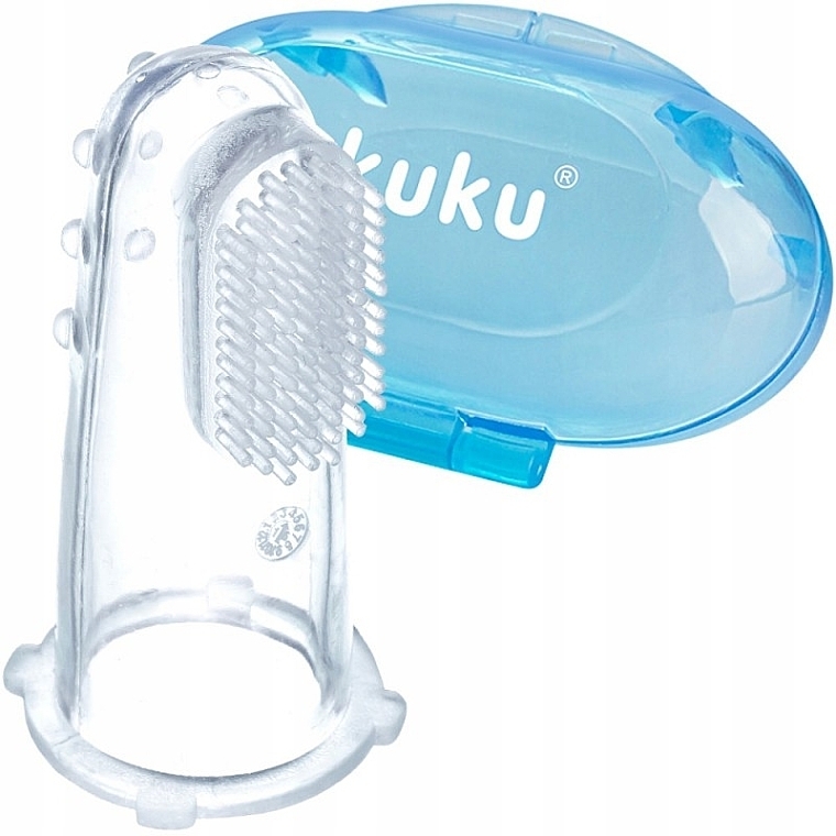 Silicone Toothbrush Massager with Container, blue - Akuku — photo N1