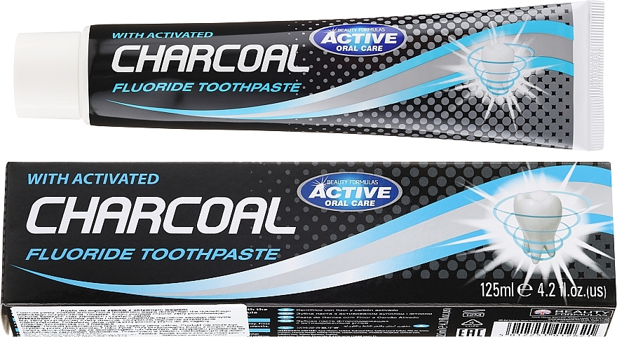 Activated Charcoal Toothpaste - Beauty Formulas Charcoal Activated Fluoride Toothpaste — photo N1