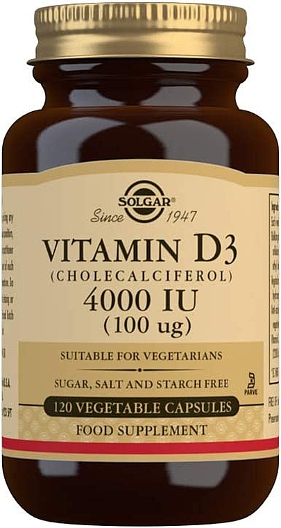 Dietary Supplement "Vitamin D3", 100 mcg - Solgar Vitamin D3 4000 IU — photo N2