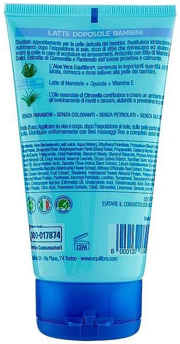 Moisturizing After Tan Day Milk - Equilibra Aloe Vera After Sun Milk Moisturizing and Calming For Kids — photo N20