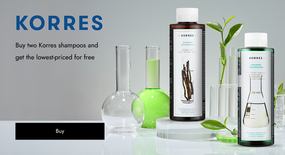 Buy two Korres shampoos and get the lowest-priced for free