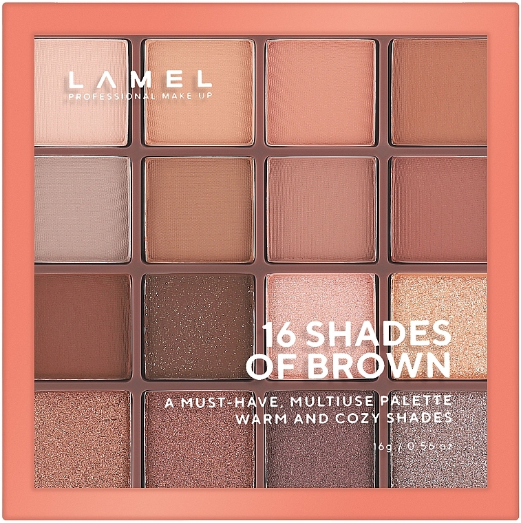 Eyeshadow Palette - LAMEL Make Up Eyeshadow 16 Shades Of Brown Palette — photo N3