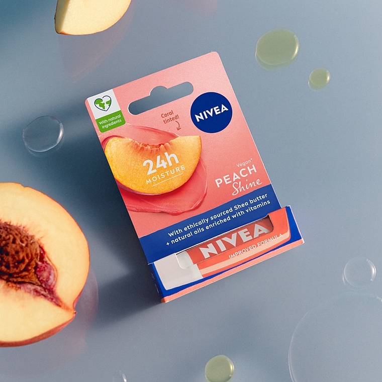 Lip Balm "Peach Shine" - Nivea Lip Care Peach Shine Lip Balm — photo N4