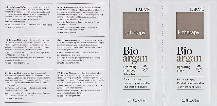 Set of Argan Oil Hair Samples - Lakme K.Therapy Bio Argan — photo N2