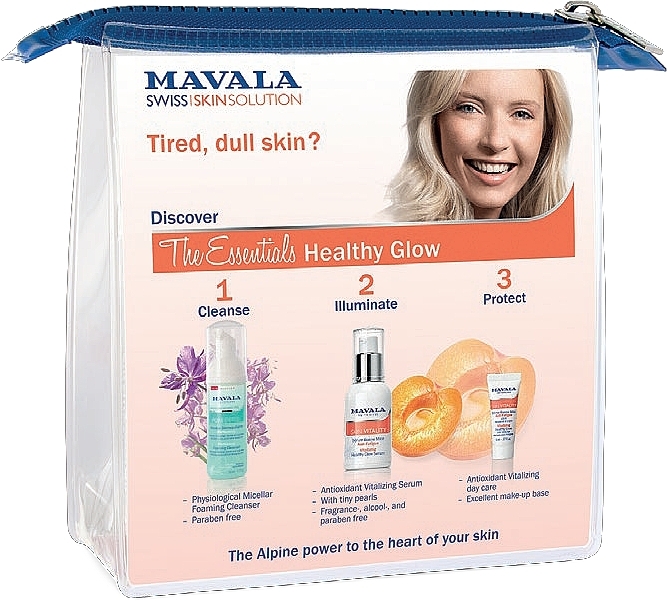 Set - Mavala The Essentials Healthy Glow (foam/50ml + ser/30ml + cr/5ml + bag/1pc) — photo N30