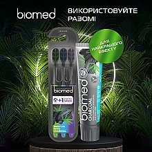 Medium Toothbrush Set, 3 pcs - Biomed Black 2+1 Toothbrush — photo N5