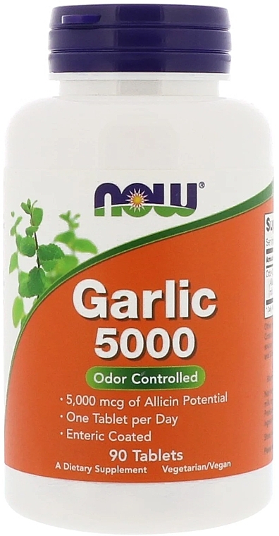 Garlic 5000, tablets - Now Foods Garlic 5000 Odor Controlled — photo N6