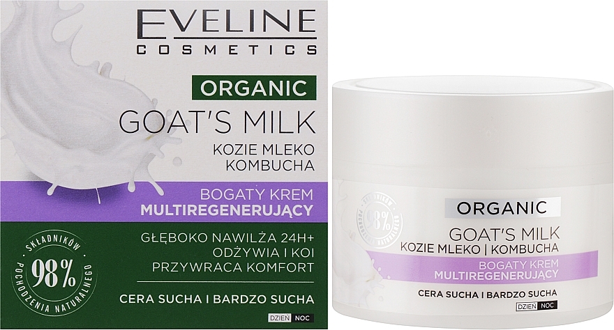 Multi-Regenerating Cream for Dry Skin - Eveline Cosmetics Organic Goat`s Milk Rich Cream — photo N2