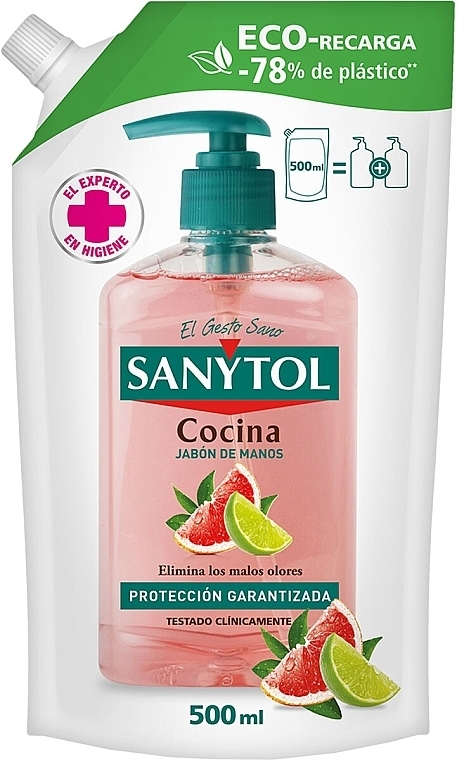 Pink Grapefruit & Lime Liquid Hand Soap - Sanytol (refill) — photo N1