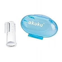 Silicone Toothbrush Massager with Container, blue - Akuku — photo N2