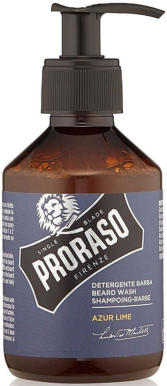 Beard Shampoo - Proraso Azur Lime Beard Wash — photo N1