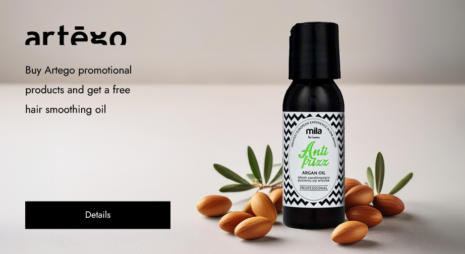 Buy Artego promotional products and get a free hair smoothing oil