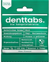 Teeth Cleansing Mint Tablets, fluoride-free - Denttabs Teeth Cleaning Tablets Mint Fluoride Free — photo N1
