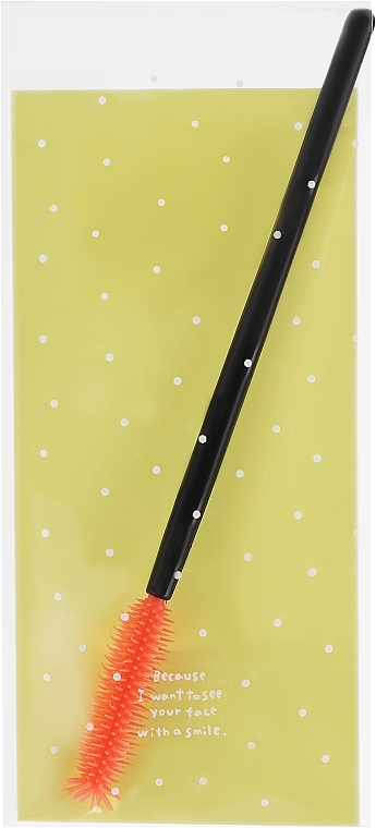 Silicone Lash & Brow Brush 'Pineapple', black-orange - Lash Brow — photo N1