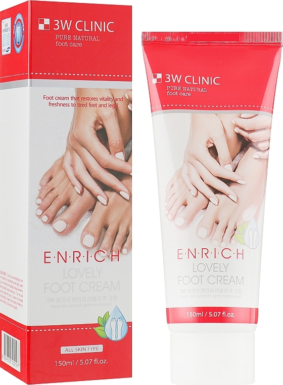 Repairing Foot Cream with Hyaluronic Acid - 3W Clinic Enrich Lovely Foot Treatment — photo N8