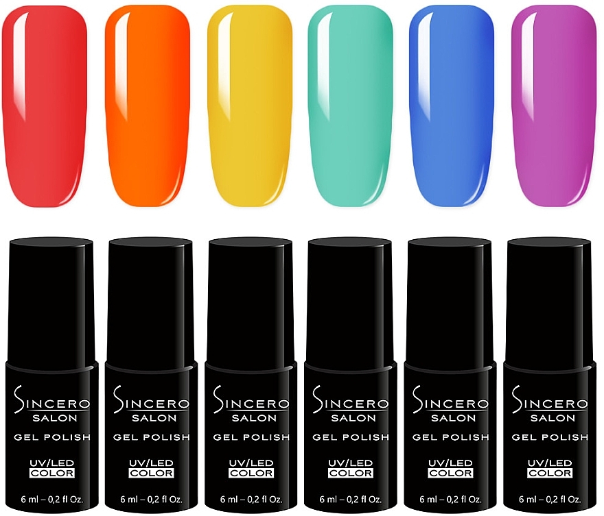 Gel Polish Set, 6 products - Sincero Salon Summer Madness — photo N2