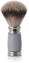 Fragrances, Perfumes, Cosmetics Shaving Brush, grey and silver - Golddachs Shaving Brush Silver Tip Badger Resin Grey Silver