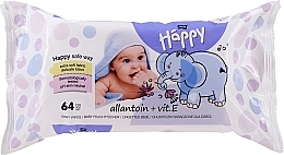 Wet Wipes with Vitamin E, 64 pcs - Bella Baby Happy Vit E & Allantoin — photo N1