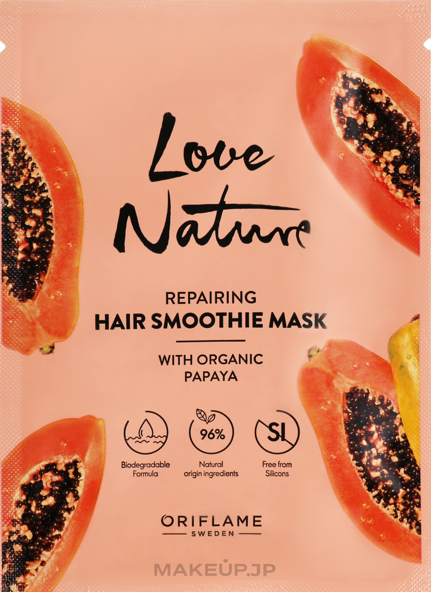 Repairing Hair Mask with Organic Papaya - Oriflame Love Nature Repairing Hair Smoothie Mask With Organic Papaya — photo 30 ml
