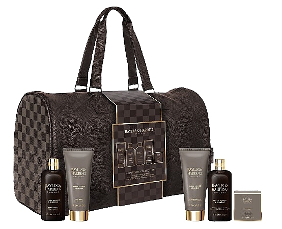 Set, 6 products - Baylis & Harding Black Pepper & Ginseng Men's Luxury Travel Bag Gift Set — photo N1