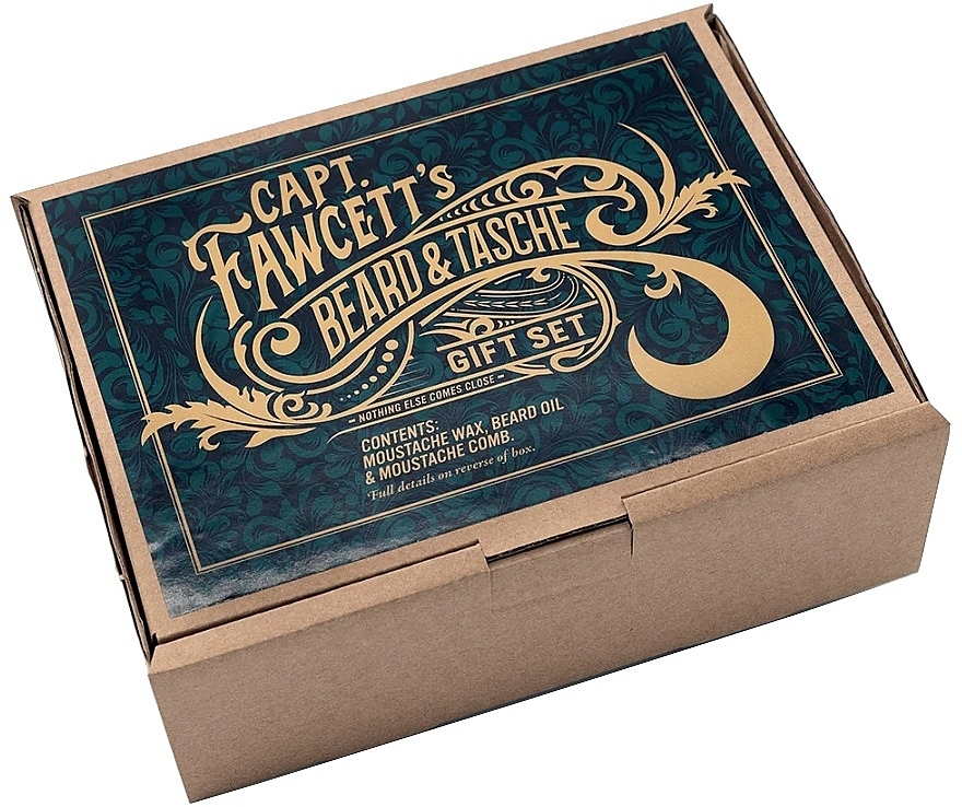 Set - Captain Fawcett Beard & Tache Gift Set (oil/10ml + wax/15ml + comb/1pcs) — photo N3