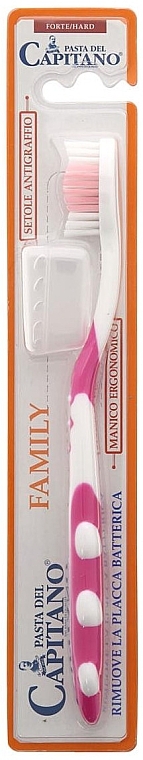 Family Toothbrush, medium, pink - Pasta Del Capitano Family Medium — photo N4