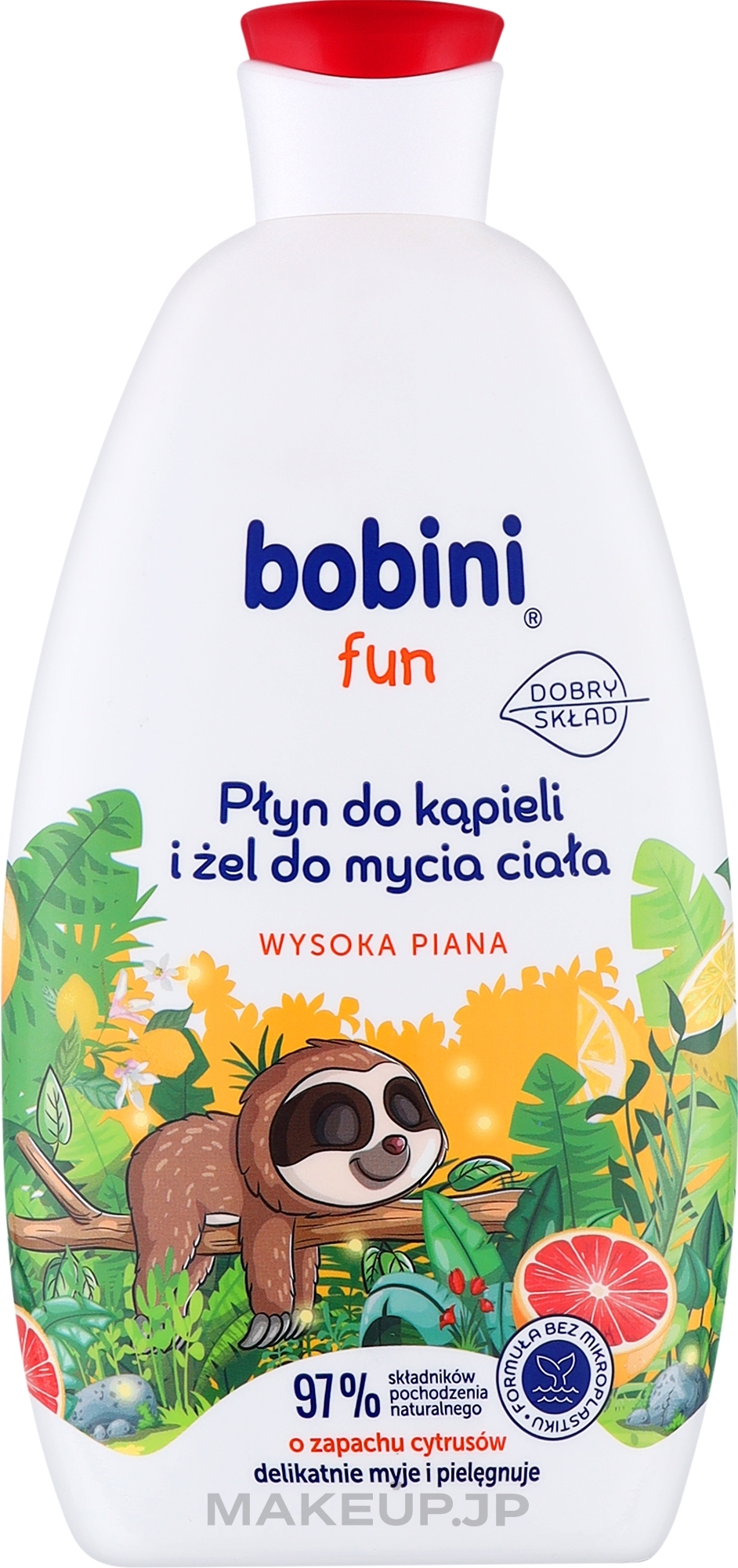 Bath Gel Foam with Citrus Scent - Bobini Fun Bubble Bath & Body High Foam Citrus — photo 500 ml