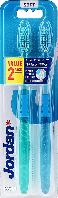Toothbrush Soft, green-blue - Jordan Target Teeth Toothbrush — photo N1