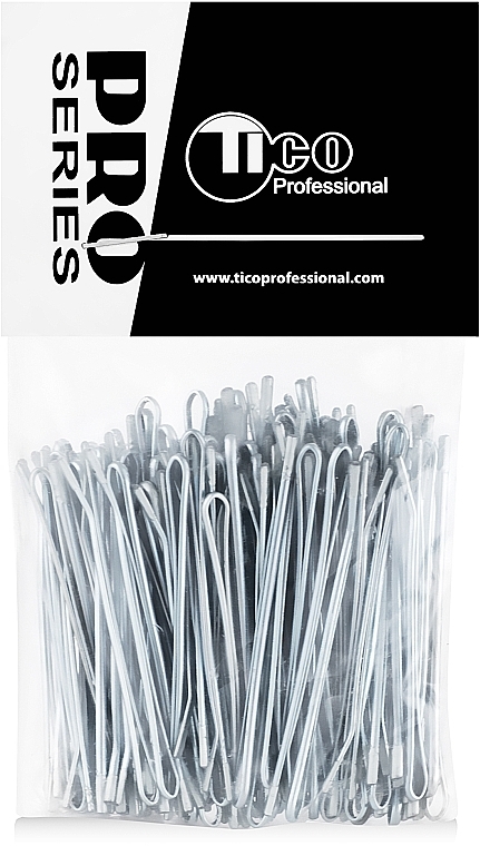 Straight Hair Grips, 50 mm, silver - Tico Professional — photo N10