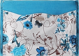 Fragrances, Perfumes, Cosmetics Makeup Bag "Silver Meadow", 94316, blue with flowers - Top Choice