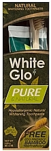 Fragrances, Perfumes, Cosmetics Set "Natural Cleansing" with Bamboo Brush - White Glo Pure & Natural (t/paste/85ml + t/brush/1)