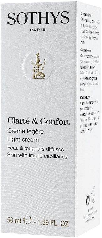 Light Face Cream for Sensitive Skin with Couperose - Sothys Clarte & Confort Light Cream for Fragile Capillaries — photo N3