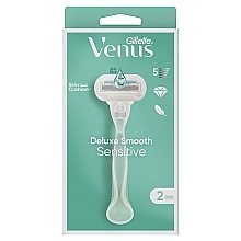 Fragrances, Perfumes, Cosmetics Razor with 2 Refill Cassettes - Gillette Venus Deluxe Smooth Sensitive