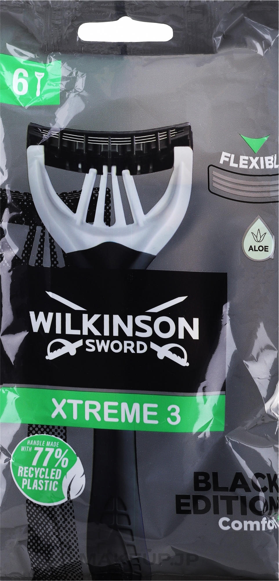 Disposable Shaving Razor Set, 6 pcs - Wilkinson Sword Xtreme 3 Black Edition — photo 6 ЊВ.