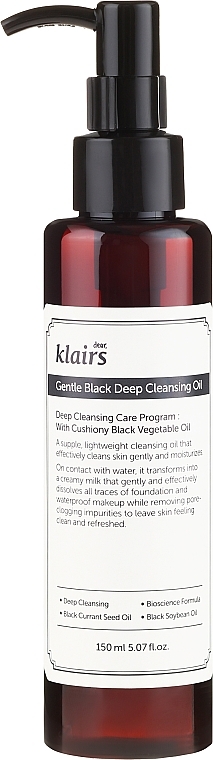 Cleansing Hydrophilic Oil - Klairs Gentle Black Deep Cleansing Oil — photo N10