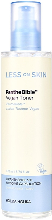 Moisturising & Soothing Face Toner - Holika Holika Less On Skin PantheBible Vegan Toner — photo N7