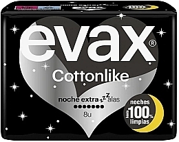 Fragrances, Perfumes, Cosmetics Sanitary Night Pads with Wings, 8 pcs - Evax Cottonlike Night