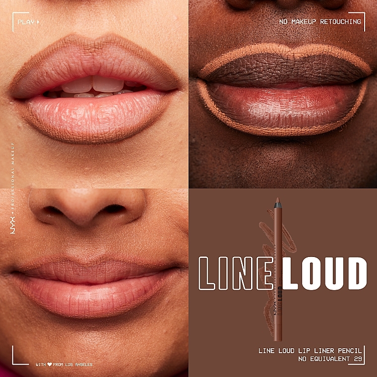 Lip Liner - NYX Professional Line Loud Vegan Longwear Lip Liner (01 -Gimme Drama) — photo N6
