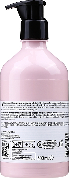 Hair Colour Protection Conditioner - L'Oreal Professionnel Serie Expert Vitamino Color Resveratrol Conditioner — photo N35