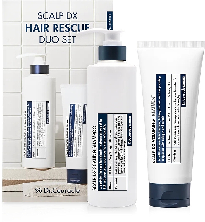 Set - Dr. Ceuracle Scalp DX Hair Rescue Duo Set (h/shm/500ml + h/mask/200ml) — photo N1