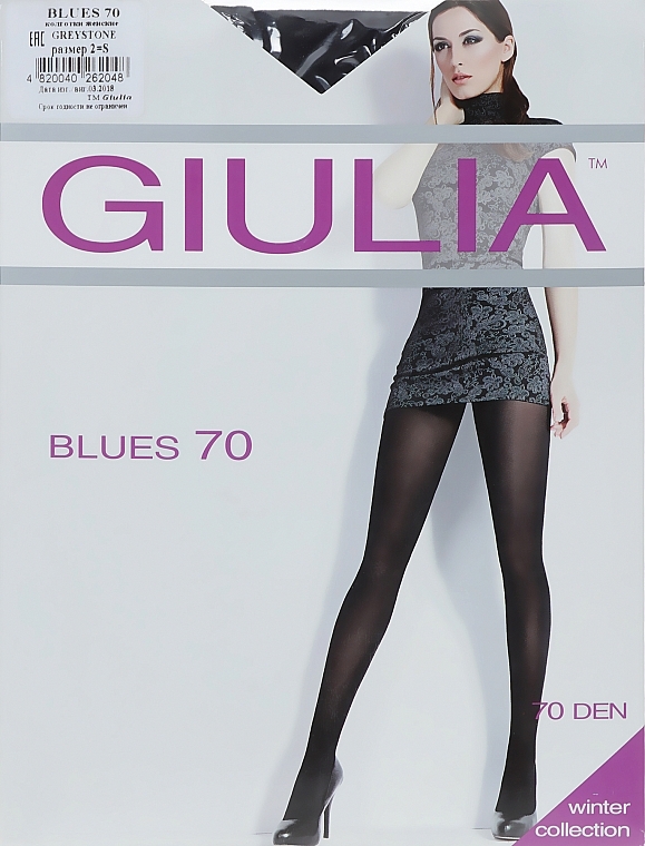 Tights "Blues 3D" 70 Den, greystone - Giulia — photo N5